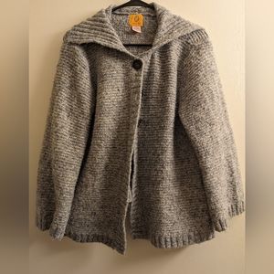 Gray knit cardigan